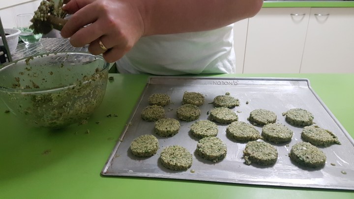 Falafel being pressed out-2020-04-09