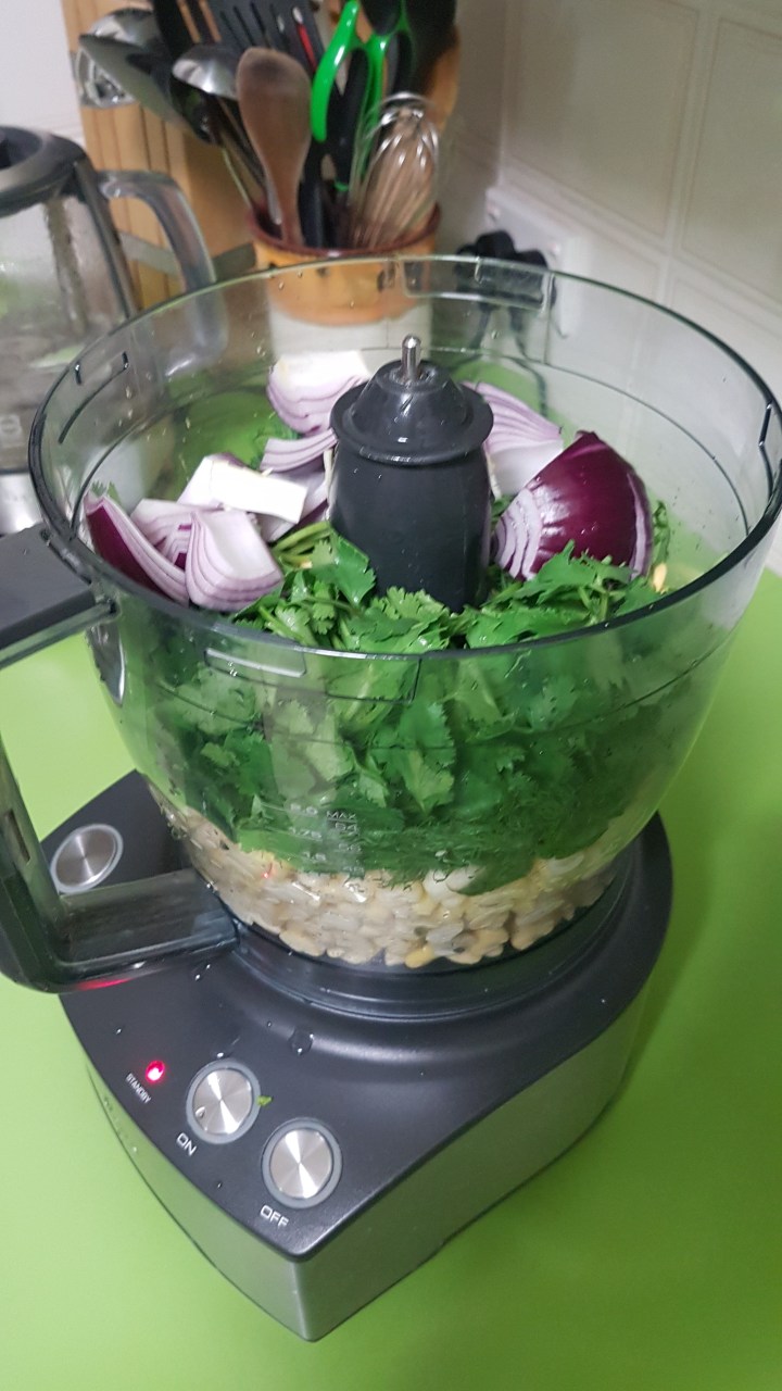 Falafel-ingredients in processor2-2020-04-09